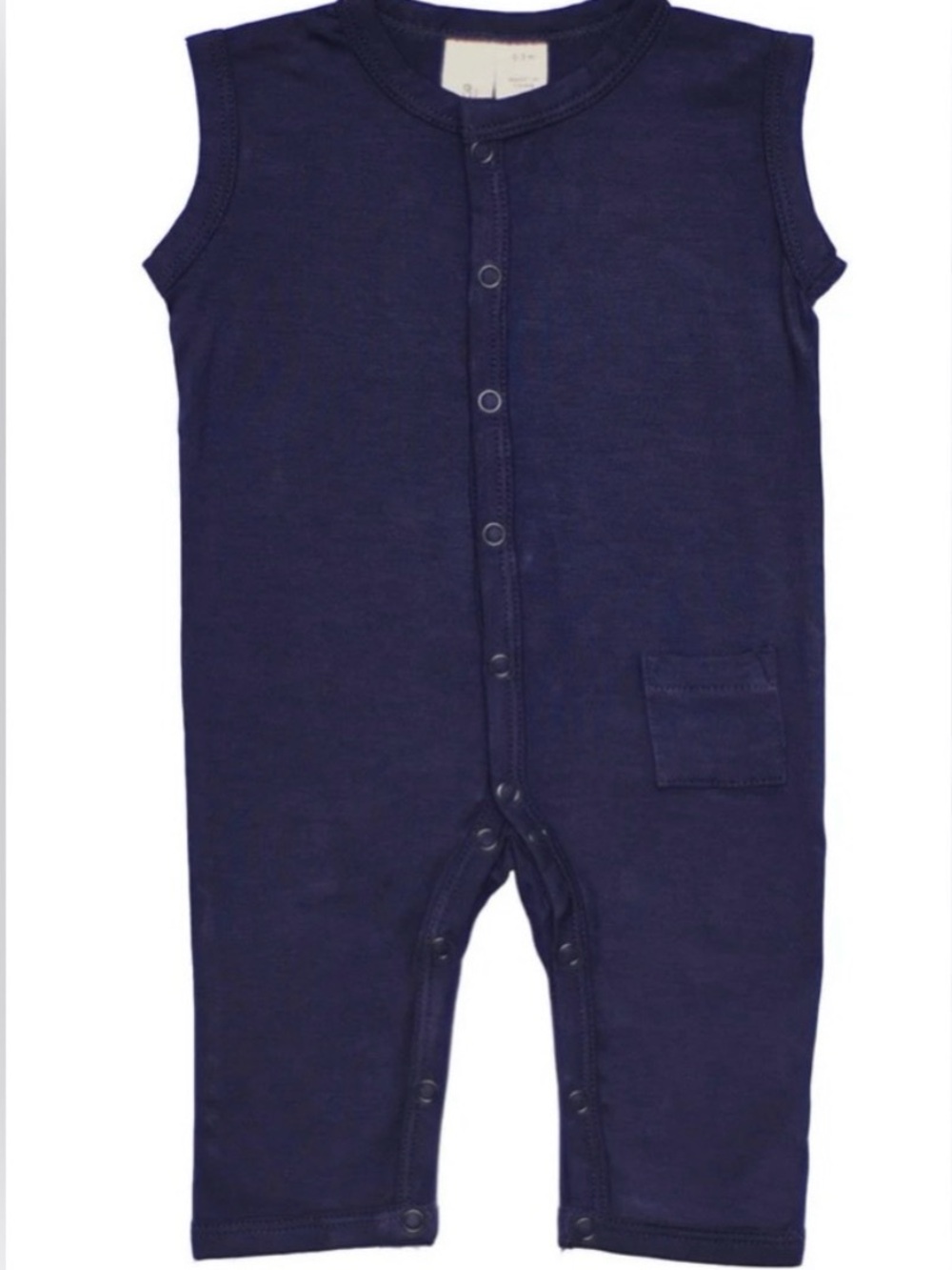 Kyte BABY Navy Snap-Front Sleeveless Romper